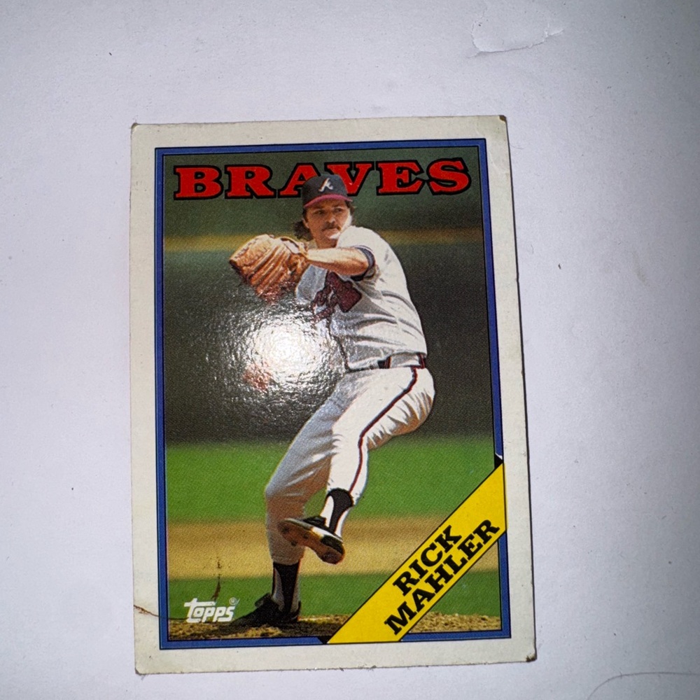 Topps Rick Mahler Baseball Card with Brown and Black Text